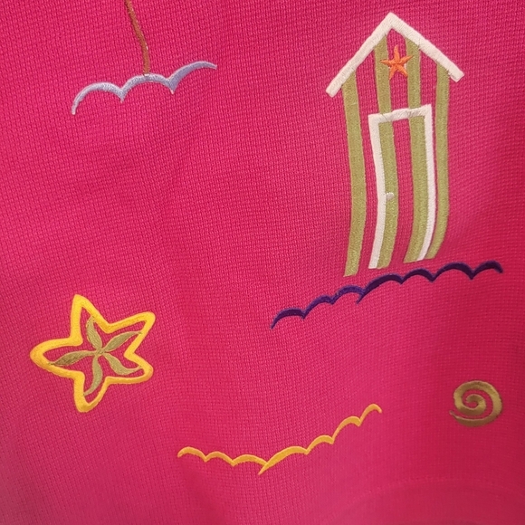 Vintage Old Dell Designs Tropical Beachy Boxy Cut Cotton Womens Top Size Large P - Picture 8 of 11